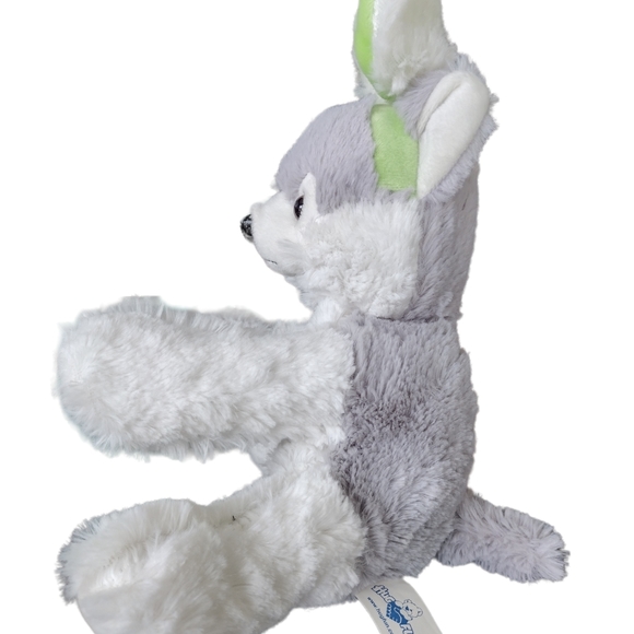 Hug Fun Wolf Husky Dog Puppy Plush 10" With Bunny Ears Stuffed Animal - Picture 4 of 8